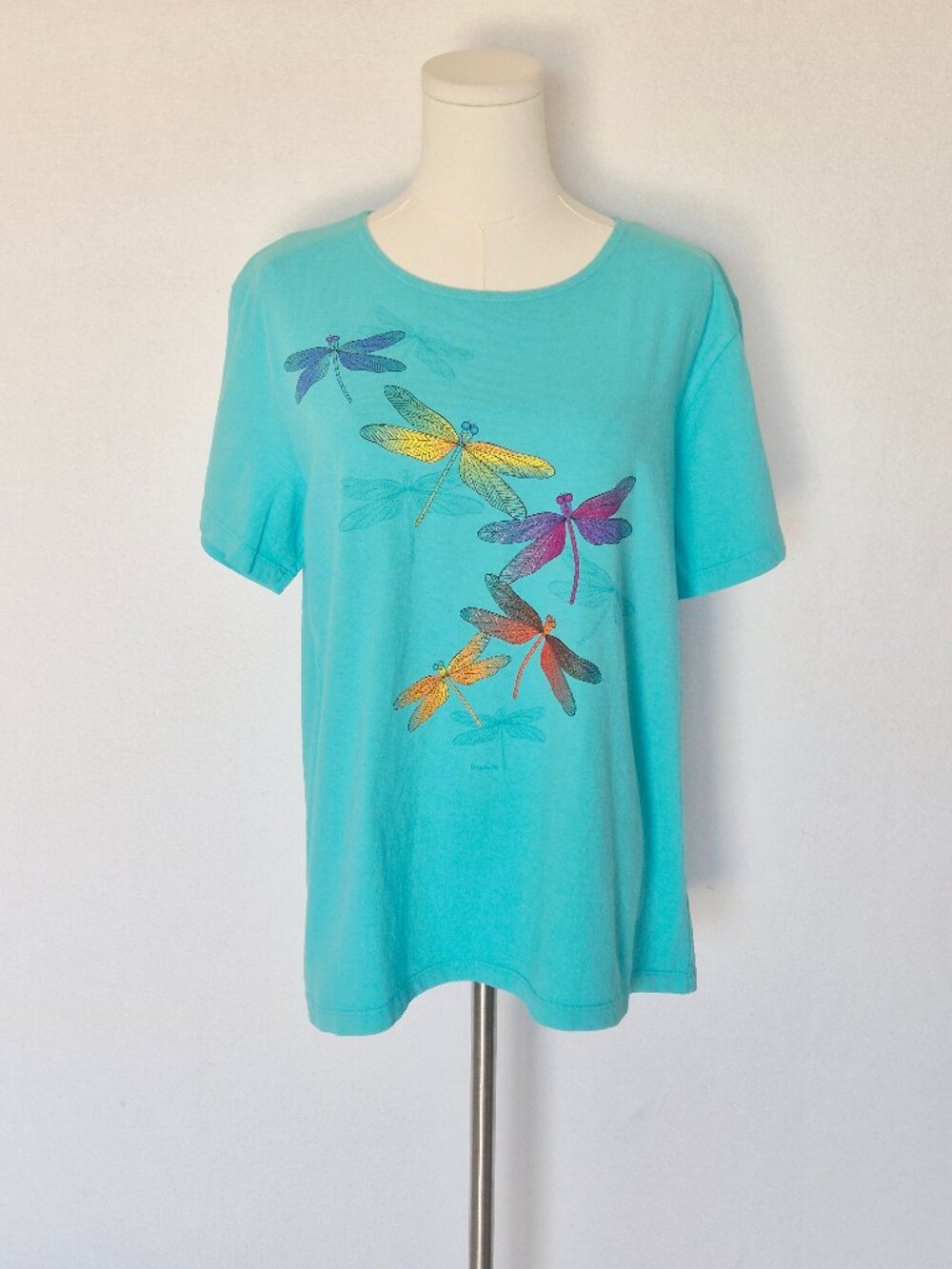 Sabaku Artwear Made in USA Dragons Fly T-Shirt Short Sleeve Blue Cotton